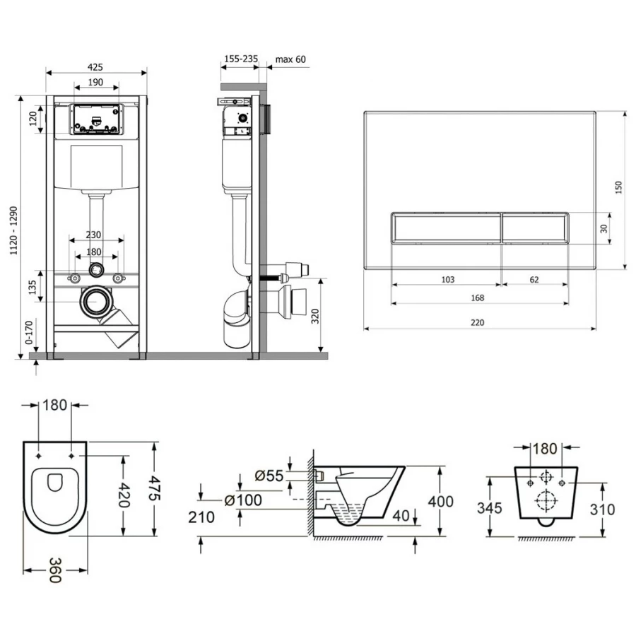Унитаз Lavinia Boho Relfix Biore Compacto Rimless 75110144 (комплект 6 в 1)