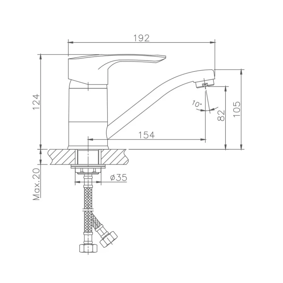 Смеситель для кухни Haiba HB4566-2