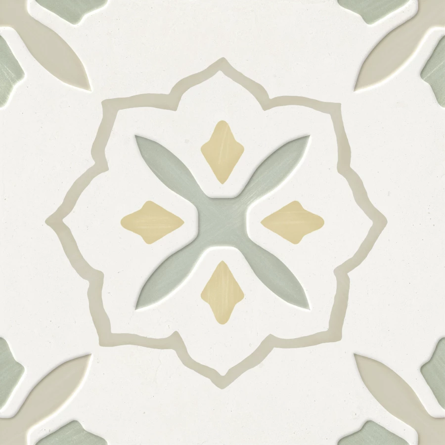 Керамогранит Harmony Peronda Llevant Taupe Cross LT матовый бело-зеленый 3386040463 22,3х22,3 см