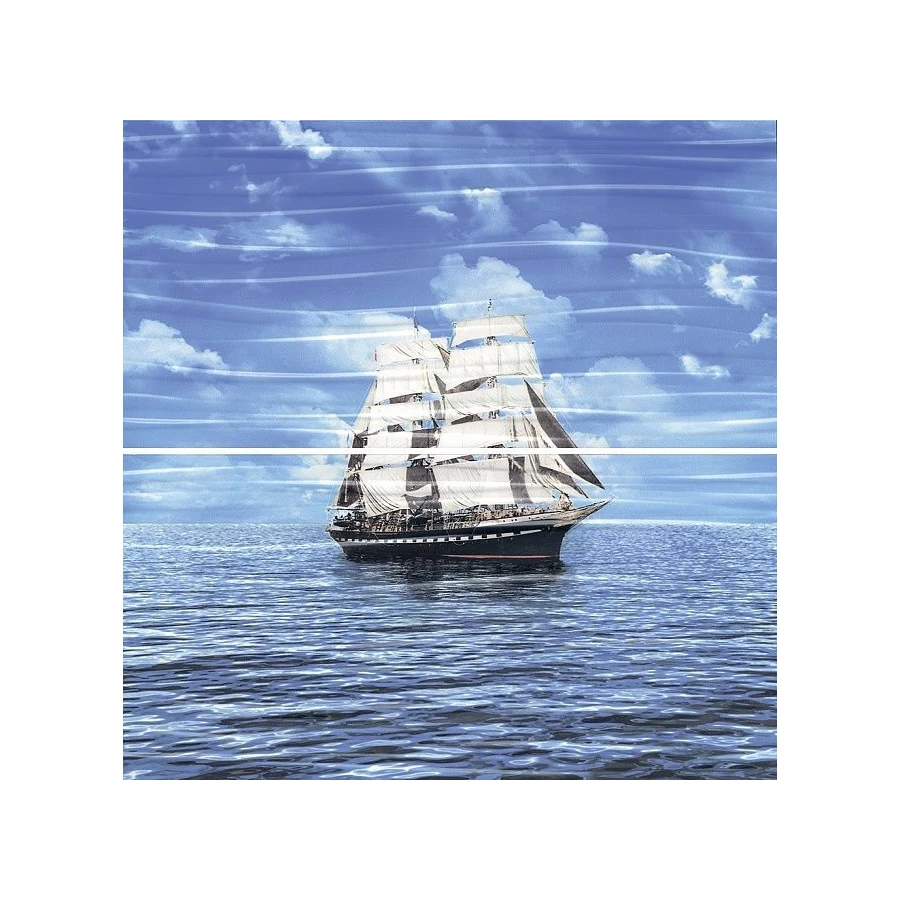 Панно Kerama Marazzi Тиррено Фрегат обрезной синий (компл. из 2-х шт.) 60х60 см