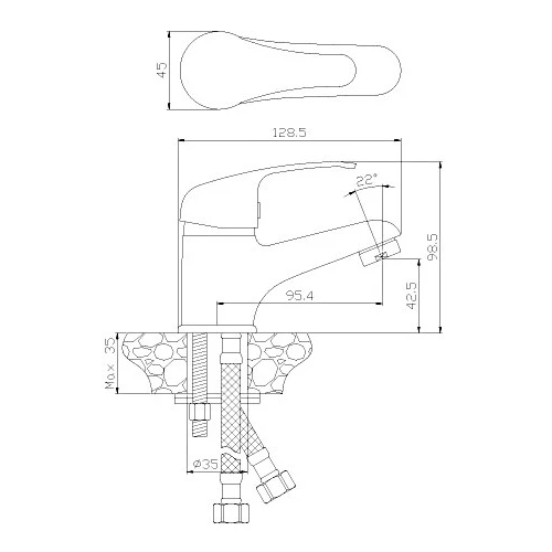 Смеситель для раковины Rossinka Y Y35-11 хром
