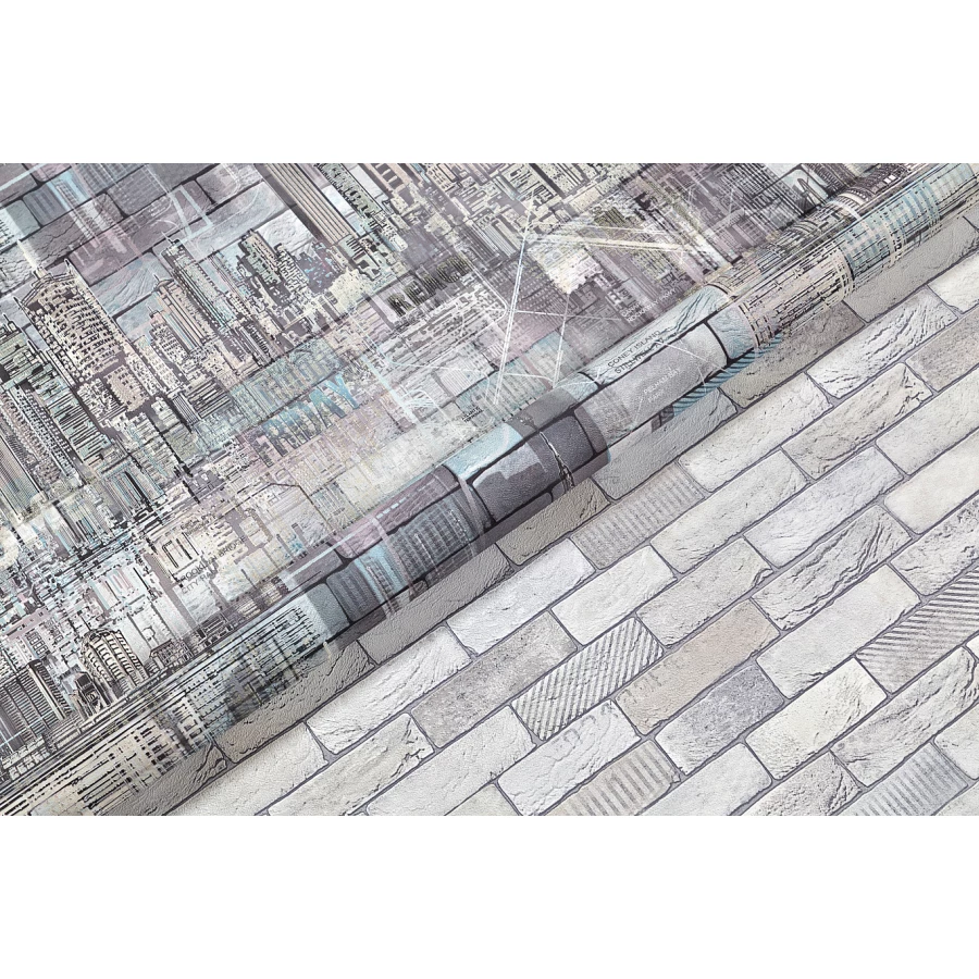 Обои флизелиновые Palitra Life Manhattan синие PL71814-56 1,06х10,05 м