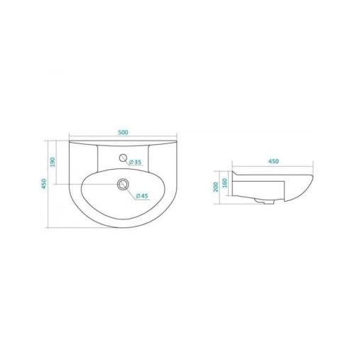 Раковина Santek Канны 1.WH11.0.243 50х45 см