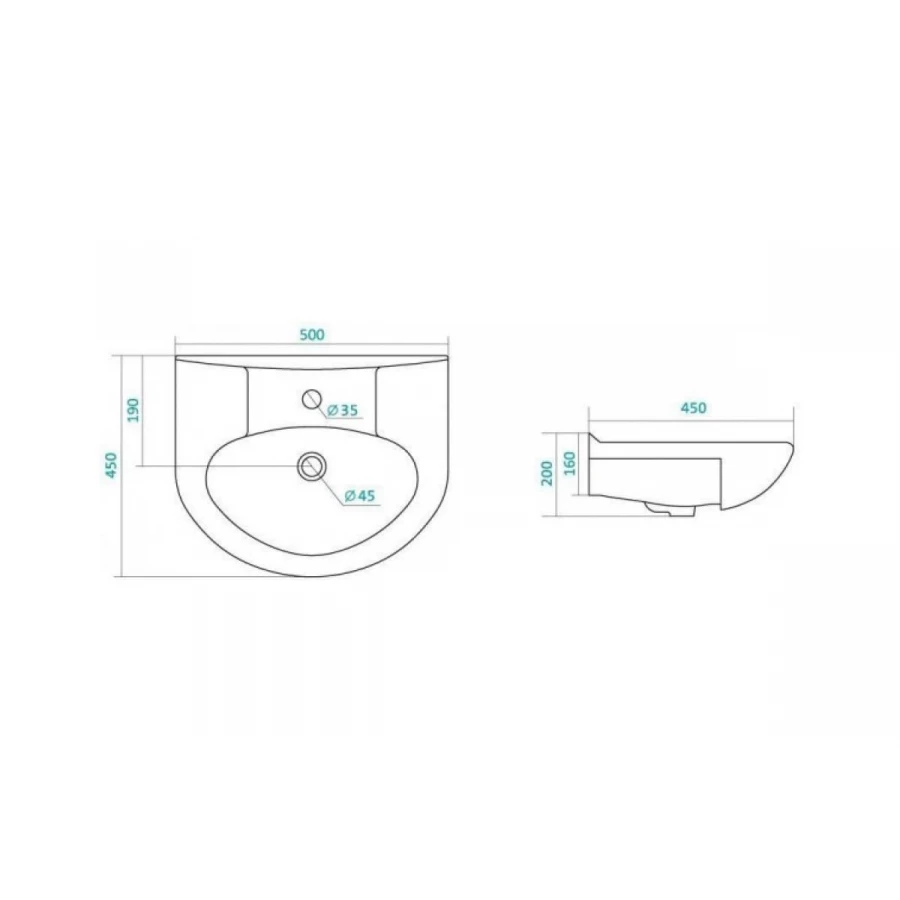 Раковина Santek Канны 1.WH11.0.243 50х45 см