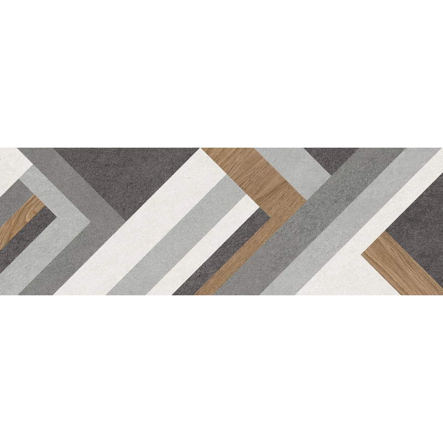 Плитка настенная ALMA Ceramica Stereo матовая многоцветная TWU3090STO74R 90х30 см