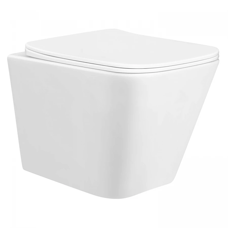 Унитаз подвесной Azario Hugo безободковый с быстросъемным сиденьем микролифт AZ-3103 35х48х36.3 см