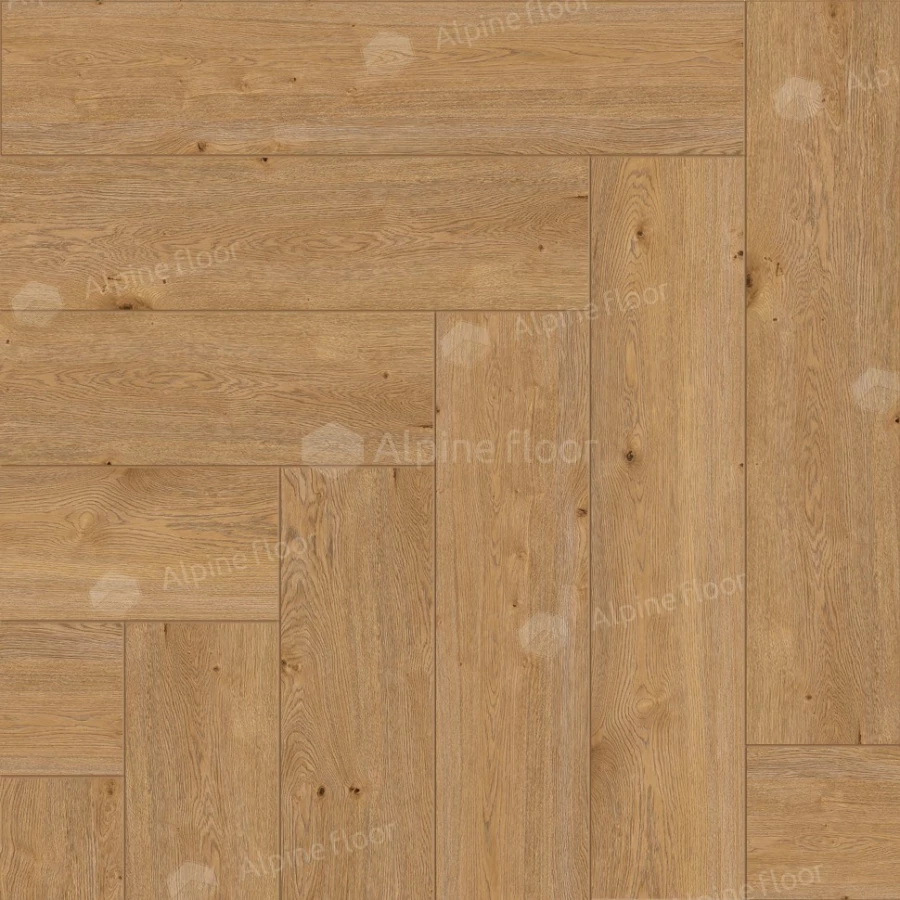 Каменный SPC ламинат Alpine Floor Parquet Light синхронное тиснение Дуб Хатиса ЕСО 13-27 43 класс 4 мм 1.95 кв.м 60х12.5 см
