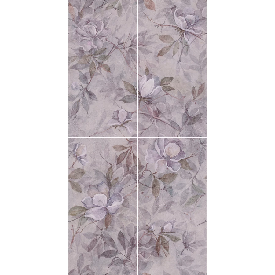 Панно Kerama Marazzi Магнолия 3 матовый фиолетовый (компл. из 4-х шт.) 60х120 см