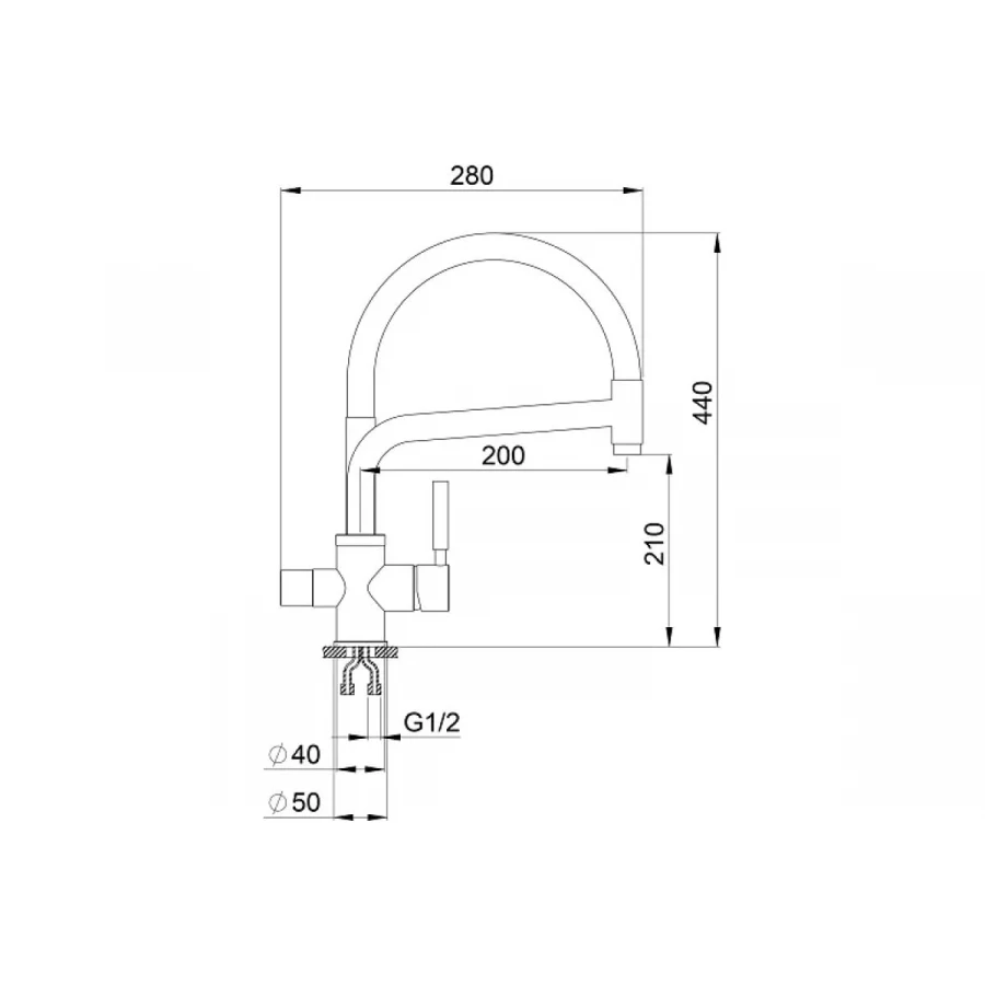 Смеситель для кухни Granula 0075 хром