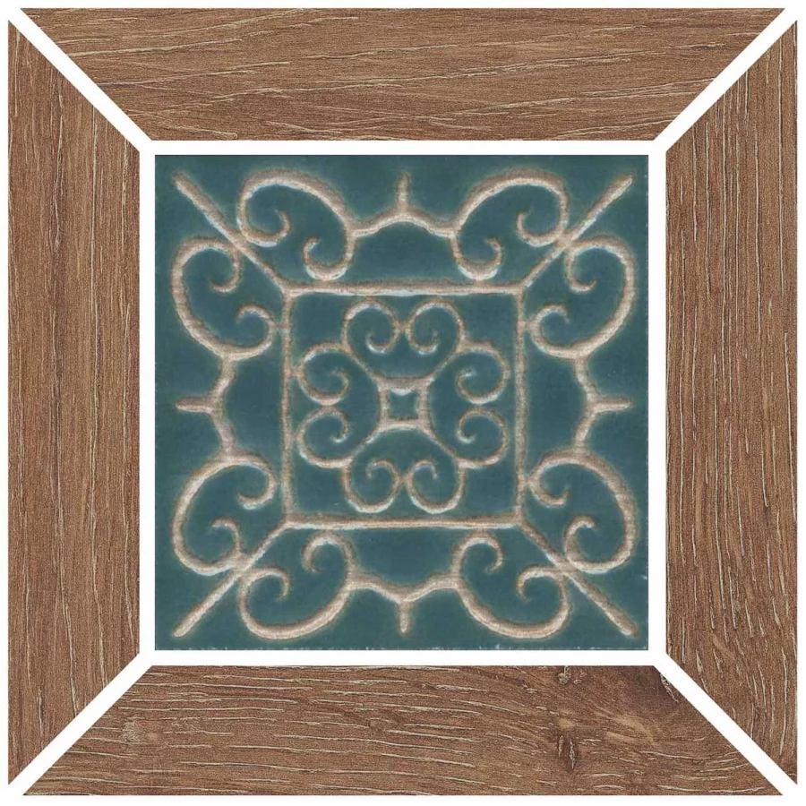 Вставка Kerama Marazzi Тровазо наборная матовая бежевая тёмная ID155 13x13 см