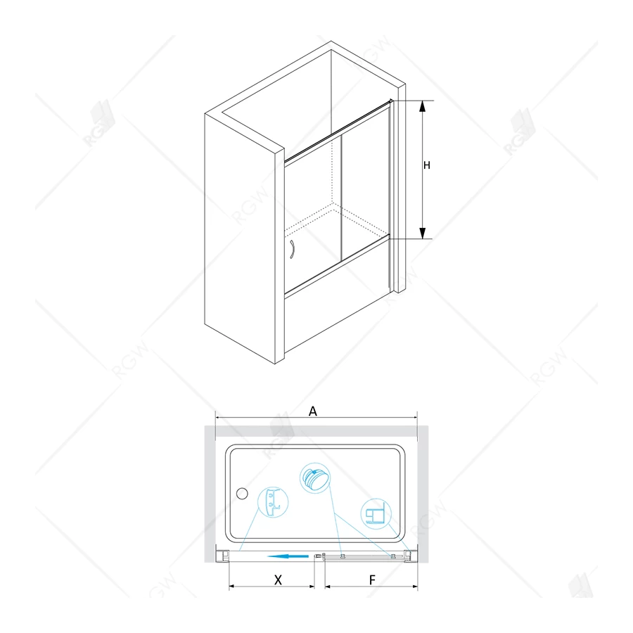 Шторка на ванну RGW SC-62 01116218-21 1800 матовое-сатинат