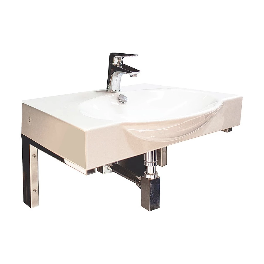 Умывальник Sanita Luxe Infinity 65 с кронштейнами и полотенцедержателем INF65SLWB01KR