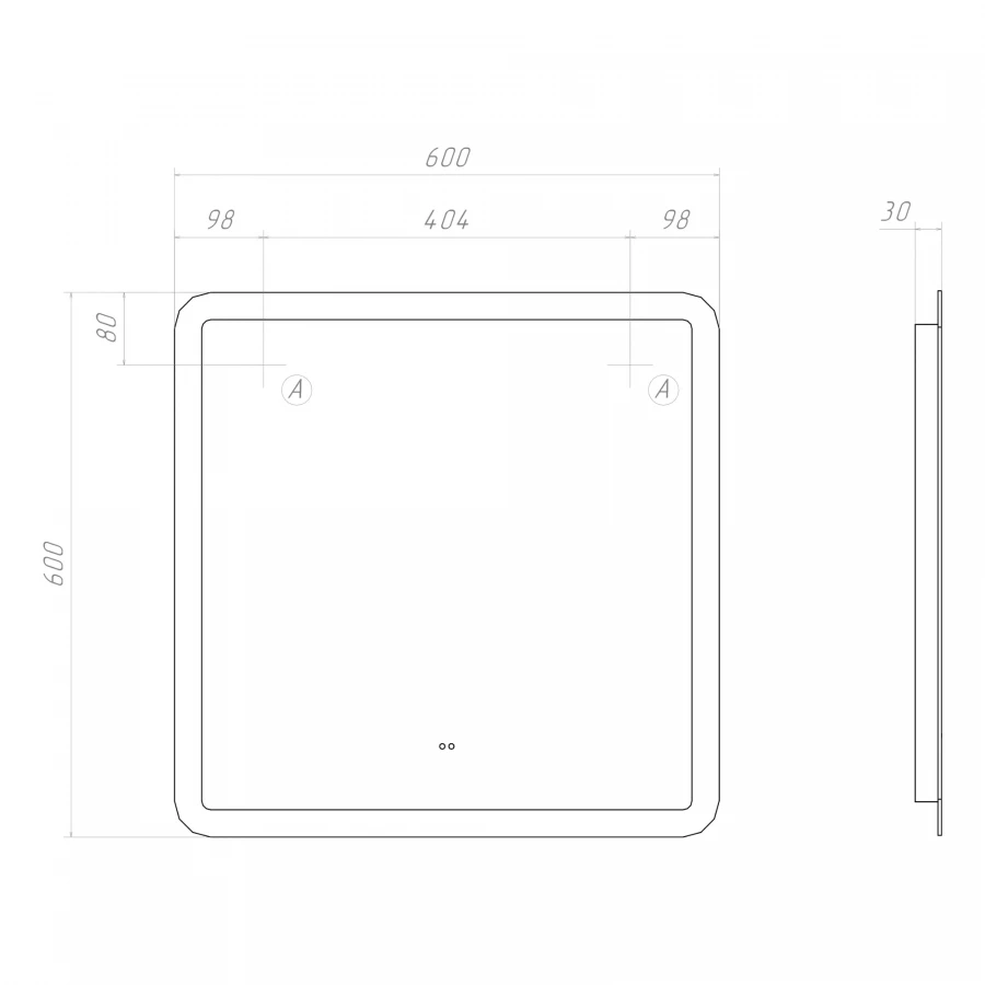 Зеркало Vigo Wing Comfort 600 175 60x60 см