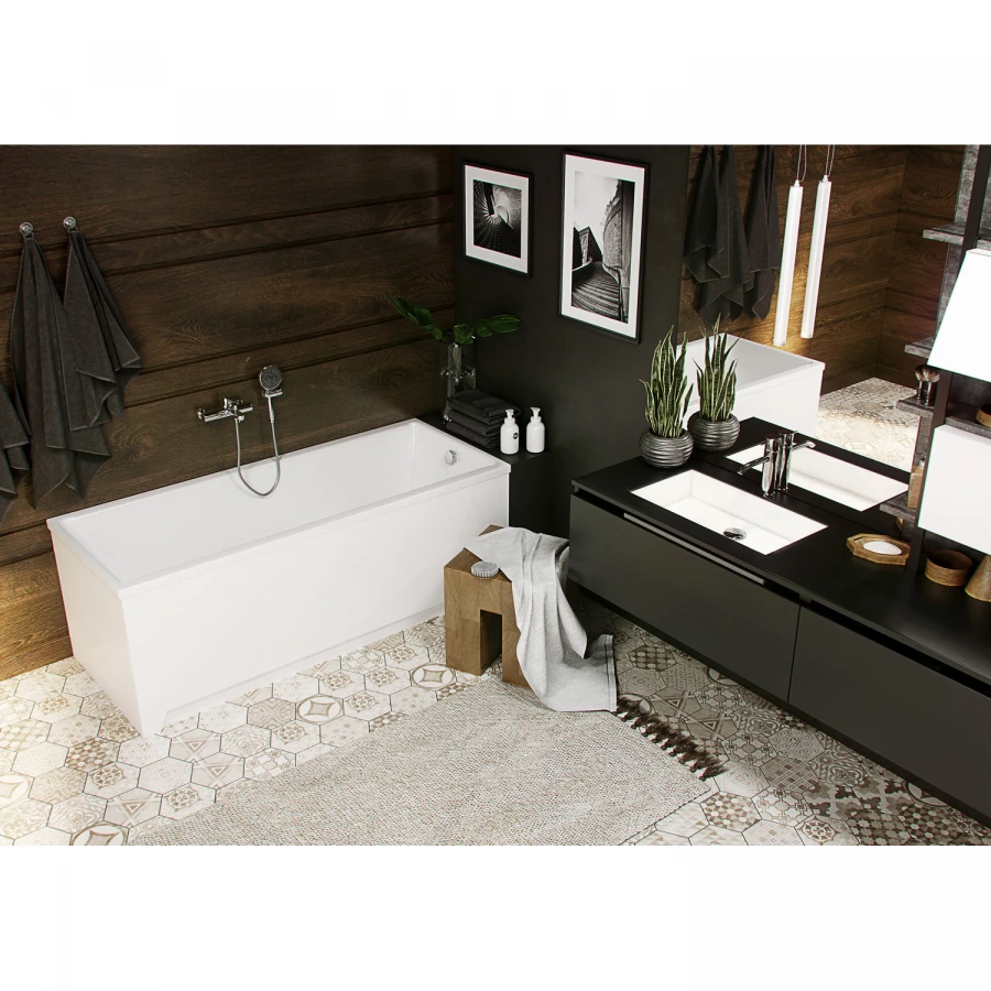 Ванна акриловая Azario Liliana пристенная прямоугольная белый AV.0012150 150х70 см