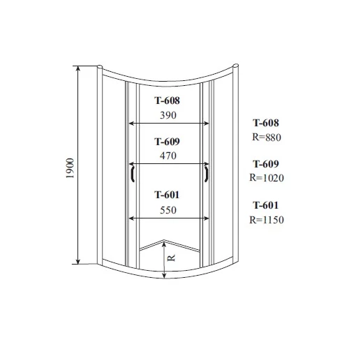 Душевой угол Timo Altti ALTTI-609C 90x90x190 см