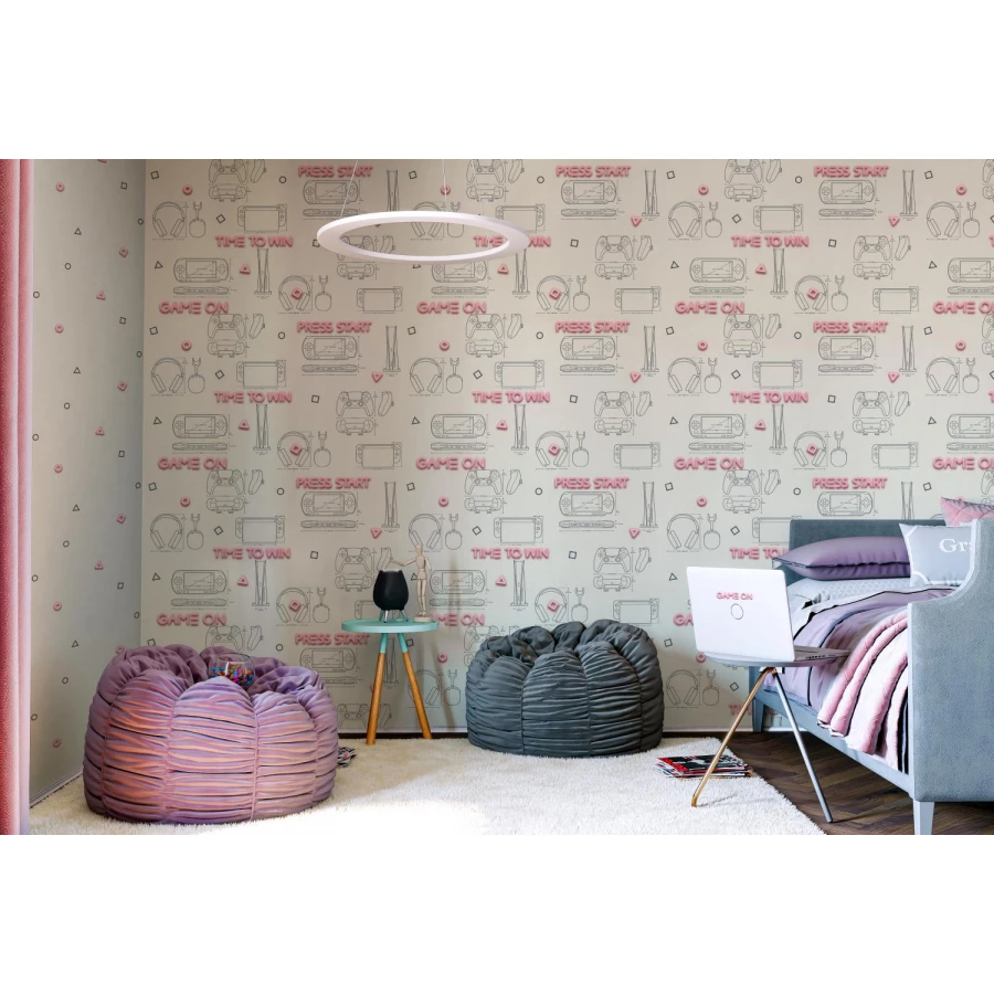 Обои флизелиновые Palitra Home Gamepad HomeColor бежевые HC72157-22 1,06х10,05 м