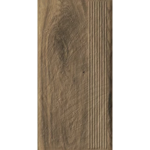 Ступень Paradyz Carrizo Wood Stopnica Prosta Struktura Mat B1a матовая коричневая 60х30 см
