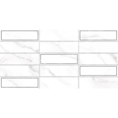 Плитка настенная ALMA Ceramica Bronks рельефная матовая белая TWA3060BRK27 60х30 см
