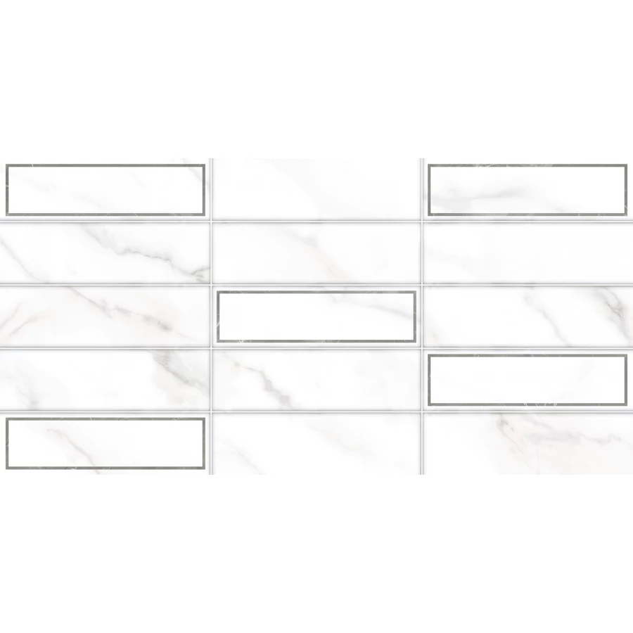 Плитка настенная ALMA Ceramica Bronks рельефная матовая белая TWA3060BRK27 60х30 см