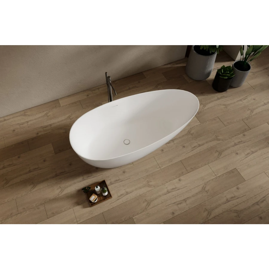 Ванна из искусственного камня Abber Stein белая матовая AS9611NM-1.7