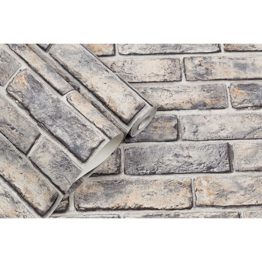 Обои флизелиновые Palitra Home Brick Loft HomeColor черные HC72192-43 1,06х10,05 м