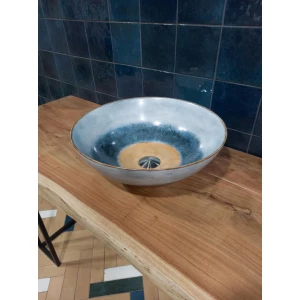 Керамогранит Dune Ceramica Agadir Lago глянцевый синий 188577 14,7х14,7 см