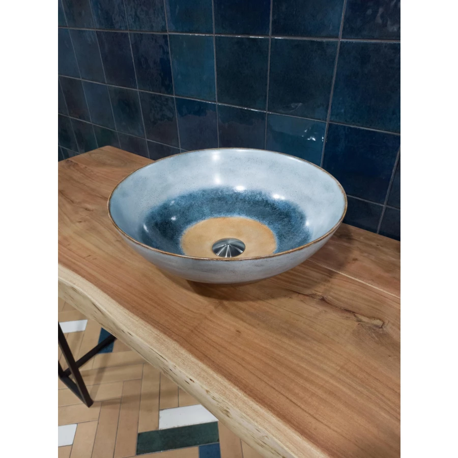 Керамогранит Dune Ceramica Agadir Lago глянцевый синий 188577 14,7х14,7 см