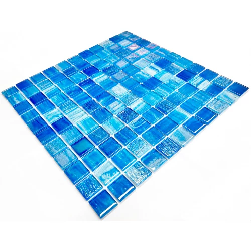 Мозаика Orro Mosaic Гласс Морской Залив 25х25 глянцевая синяя 30х30 см