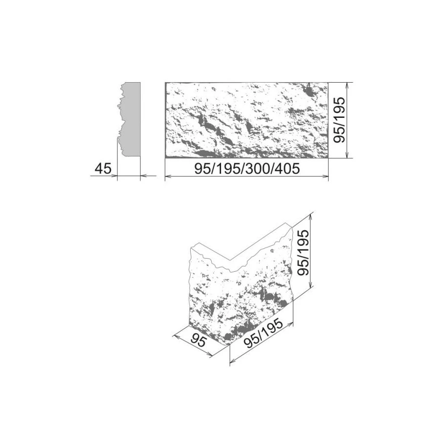 Декоративный камень углы Камелот Нарва коричневый 247