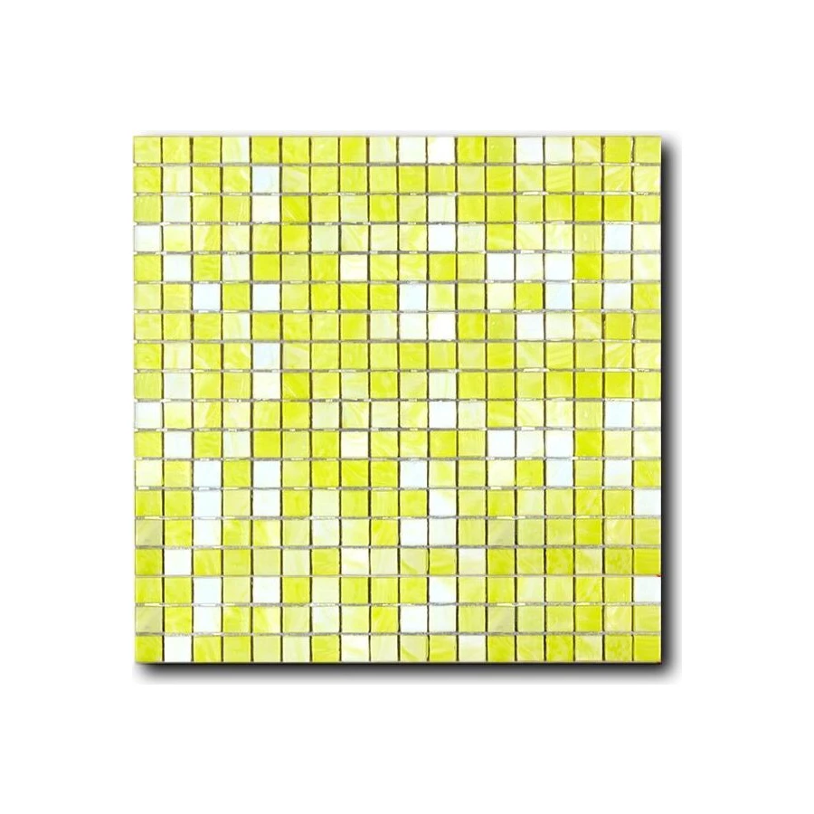 Стеклянная мозаика Art&Natura Classic Glass сетка 15х15 глянцевая желтая claudia1 29,5х29,5 см