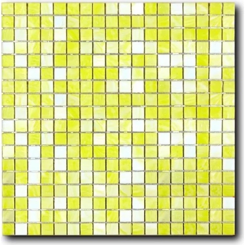 Стеклянная мозаика Art&Natura Classic Glass сетка 15х15 глянцевая желтая claudia1 29,5х29,5 см