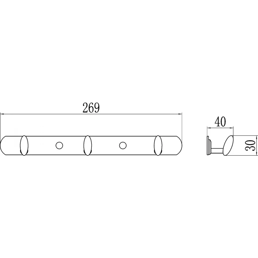 Планка с крючками Savol 3 крючка S-003253