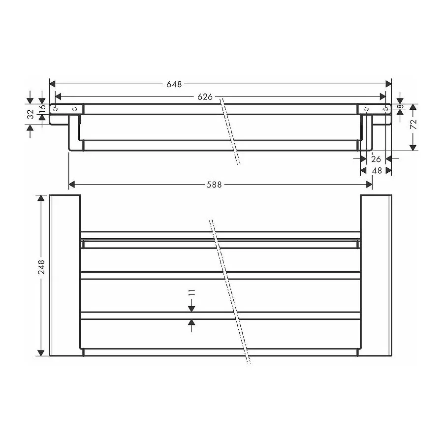 Полка для полотенец Hansgrohe AddStoris матовый черный 41751670