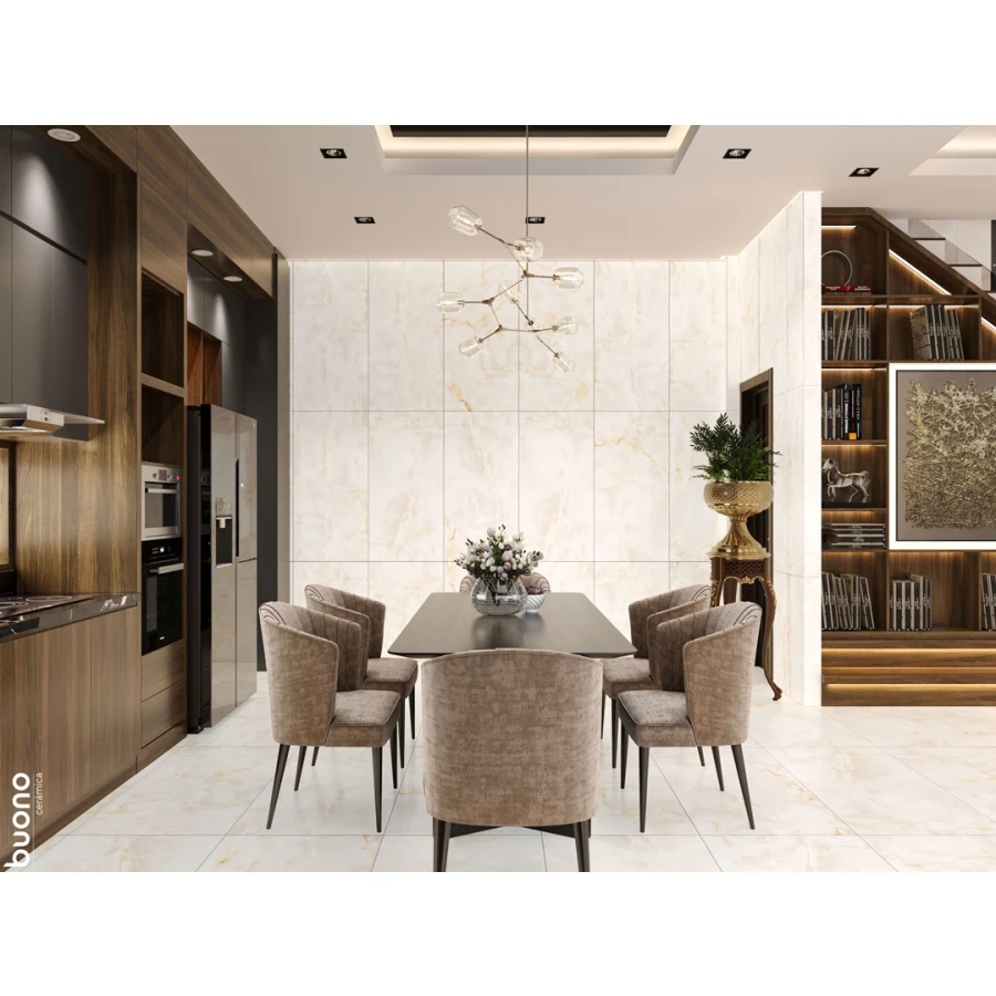 Керамогранит Buono Onice Crema Carving кремовый O4453C 120х60 см