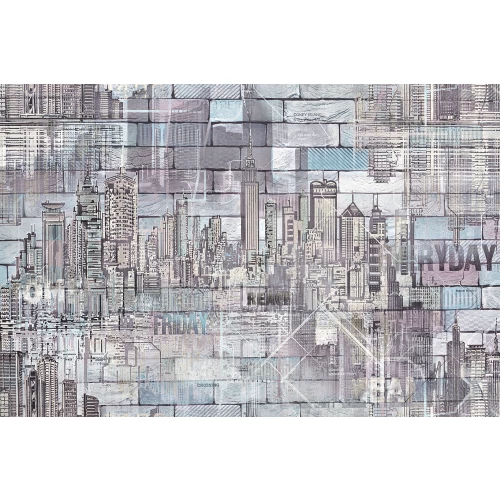 Обои флизелиновые Palitra Life Manhattan синие PL71814-56 1,06х10,05 м