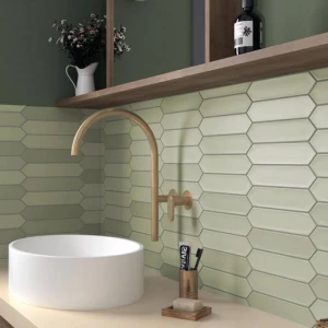 Плитка настенная Equipe Lanse Bahia 27487 глазурованный матовый зеленый 25*5 см