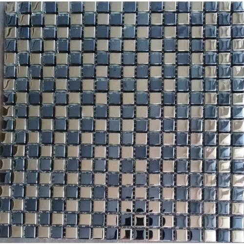 Мозаика Tonomosaic TC308 хромированная, зеркальная из стекла, серебристая, черная 30*30 см