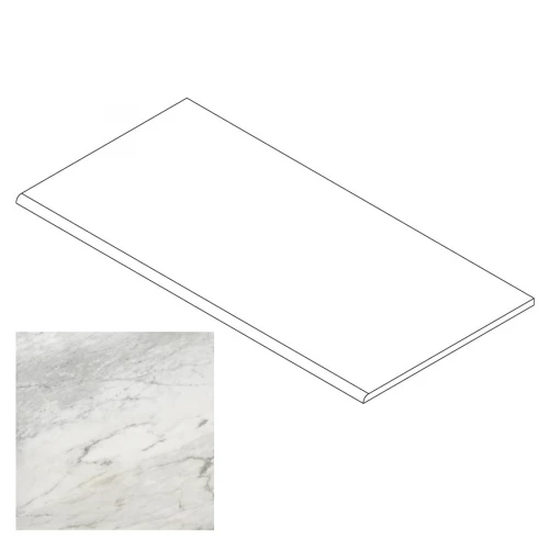 Ступень Gresse Ellora с завальцовкой мрамор бело-серый матовая GRS01-18 60х29,5 см