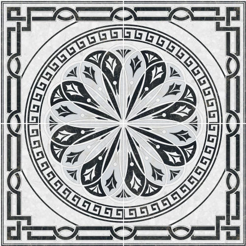 Панно напольное InterCerama Techno серый (компл. из 4-х шт.) 86*86 см