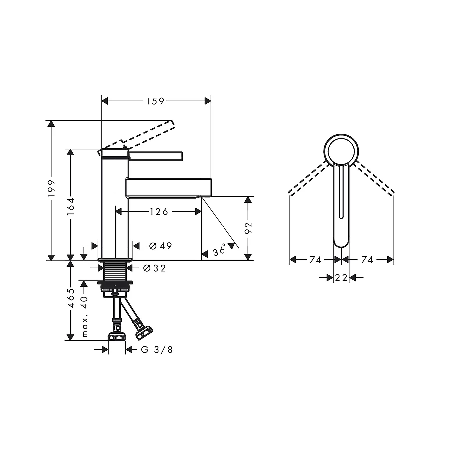 Смеситель для раковины Hansgrohe Finoris хром 76010000