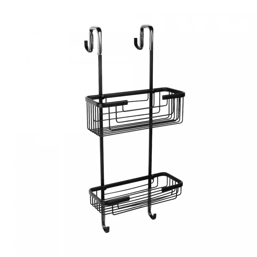 Полка Fixsen для душевой кабины прямая двухэтажная черная латунь FX-854B-2