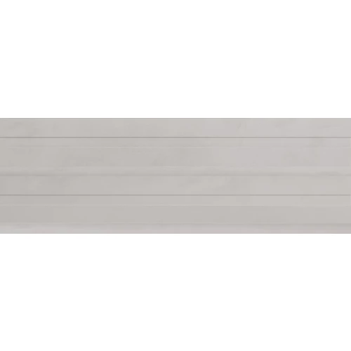 Плитка керамическая Eurotile Ceramica Континуум / Continuo Айвори рельеф линии матовая серая 870 100х32,5 см