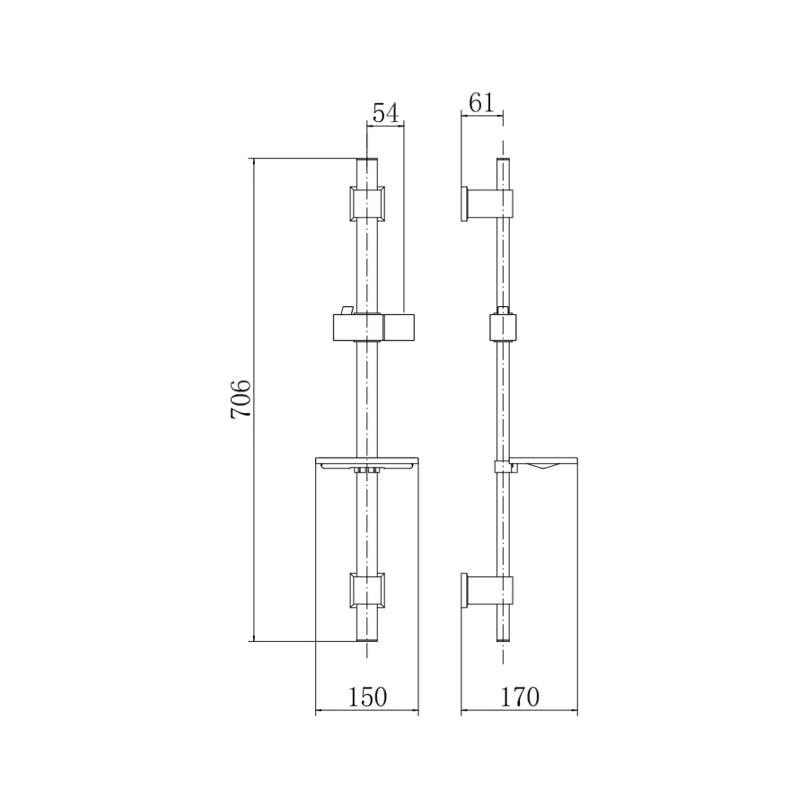 Душевая штанга Fashun хром A8008