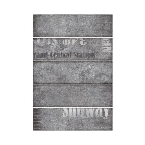 Декор Керамин Сабвэй 2Д темно-серый 27,5х40