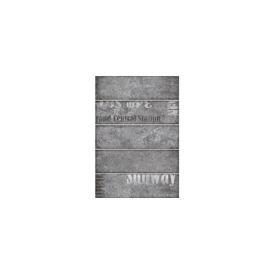 Декор Керамин Сабвэй 2Д темно-серый 27,5х40