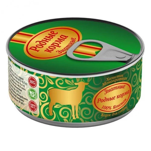 Знатные консервы для собак Родные корма 100 % ягненок 1117218 100 г