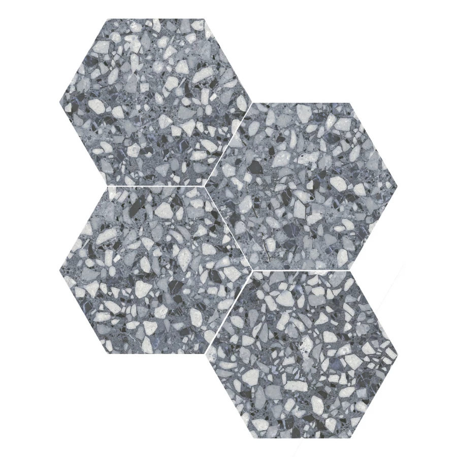 Керамогранит Durstone SIX Terazzo Blue глазурованный матовый 27х23 см