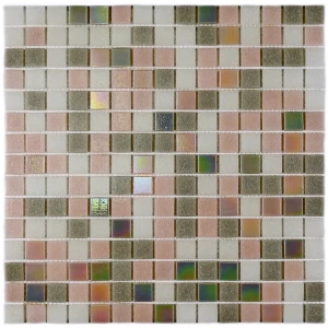 Мозаика Bonaparte Стеклянная мозаика Pale 20х20 глянцевая серо-розовая 32,7х32,7 см