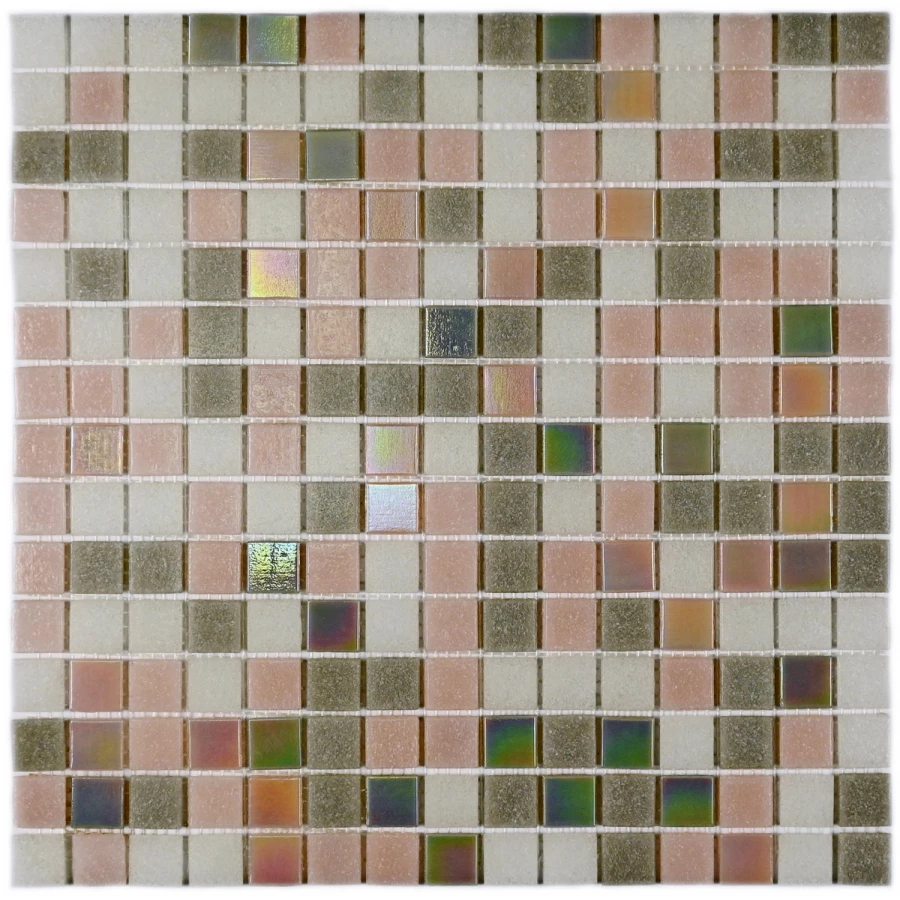 Мозаика Bonaparte Стеклянная мозаика Pale 20х20 глянцевая серо-розовая 32,7х32,7 см