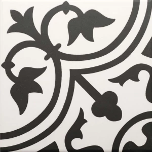 Керамогранит Ribesalbes Hermitage San Pietro матовый черно-белый 20х20 см